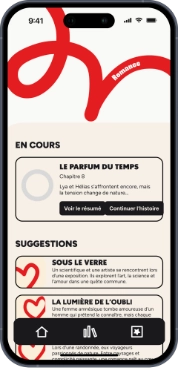 Page presenting an interactive story and its chapters